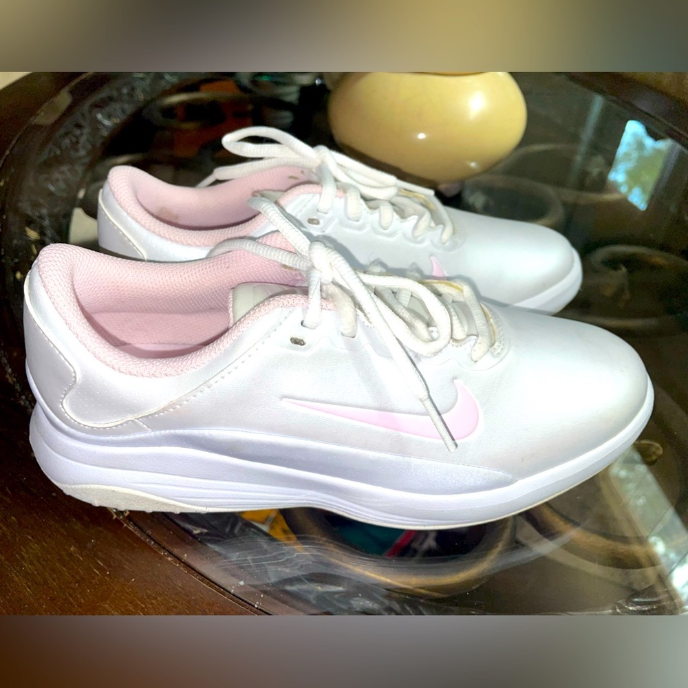 Nike Vapor Golf Shoes Cleats Womens Pearl White & Pink Comfort Foam Insole Sz 7